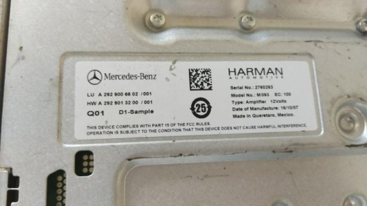 Купить Аудиосистема (комплект) Mercedes-Benz A2929006602 в Магазине
