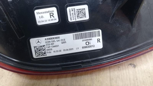 Фонарь задний правый Mercedes-Benz A2069063600 для авто Купить в Магазине